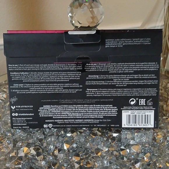 New 4pc Harley Quinn Face Gems Toxic Love / Pouts & Pigtails By Lottie London - Picture 10 of 17